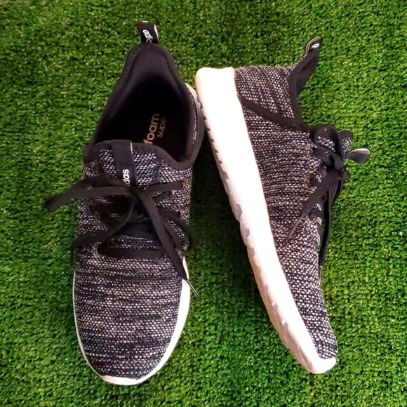 ADIDAS Womens Fabric Sneakers Grey & Black - Picture 1 of 9